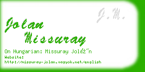 jolan missuray business card